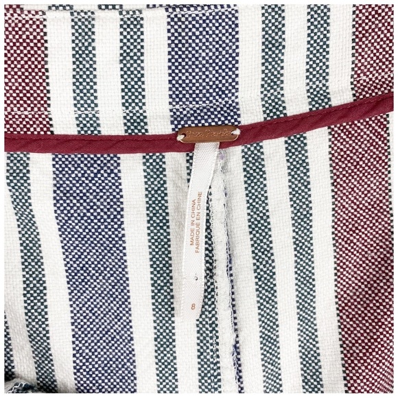 Free People Multicolored Striped Linen Blend Pants Size 8‎ - Picture 8 of 9